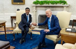 Biden Meets Sunak in Oval Office Summit President Joe Biden and UK Prime Minister Rishi Sunak shake hands in the historic Oval Office during a diplomatic summit.