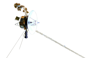 Voyager 1 Halts Data Transmission After 46 Years Voyager 1 spacecraft drifting through interstellar space with Earth in the distance