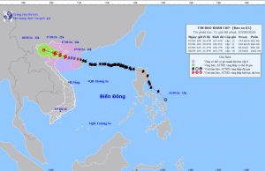 Typhoon Yagi Hits Vietnam as Strongest Storm in 70 Years Satellite image of Typhoon Yagi approaching Southeast Asia with a well-defined eye and spiral bands of clouds.