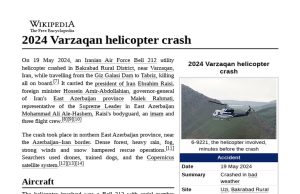 Iran Helicopter Crash Kills President Raisi, Foreign Minister Search and rescue teams gather near the wreckage of a Bell 212 helicopter in a mountainous region of East Azerbaijan, Iran.