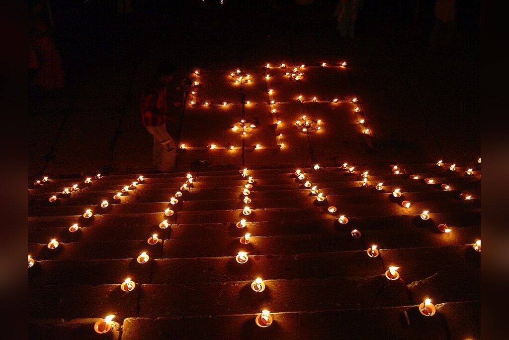 Deepavali Festival Oil Lamps Lights